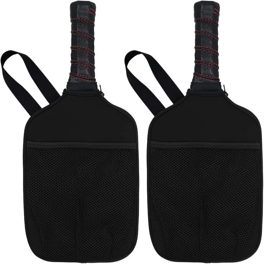 TEMU 2pcs Lu Rubber Pik Ball Bag Cover With Mesh Bag And Hanging Rope Protection Pik Suitable For Most In Black