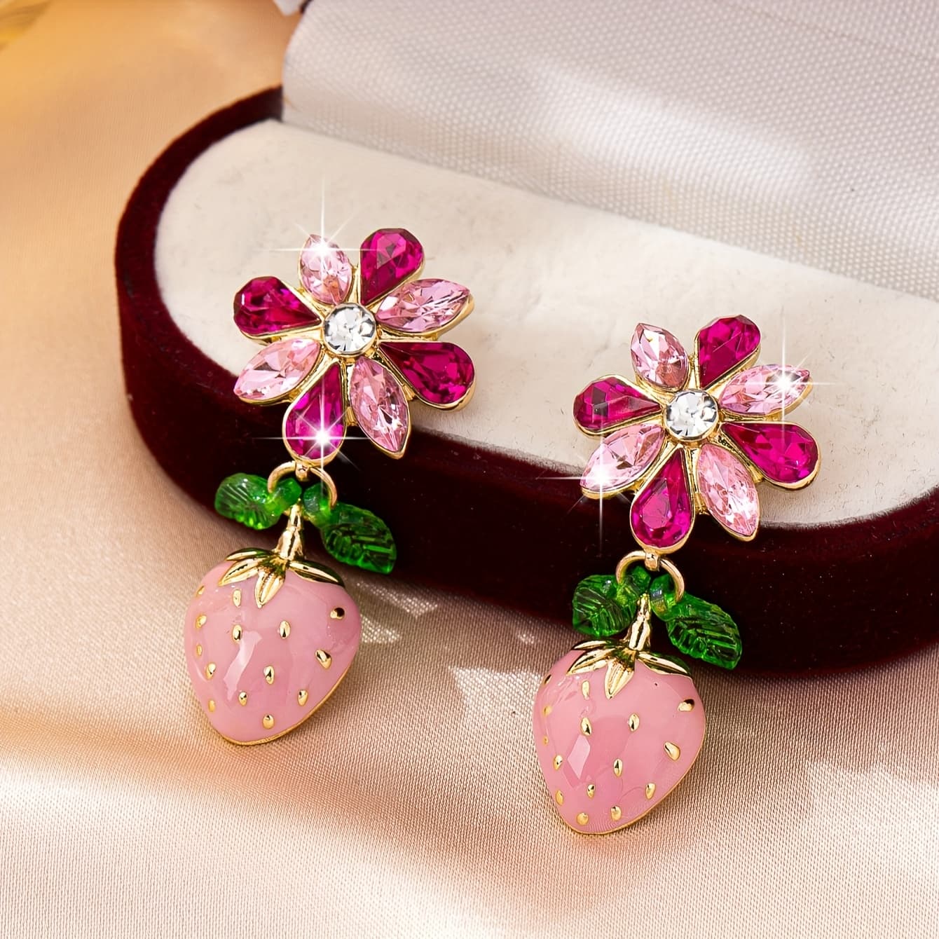 TEMU Women's Elegant Vibrant Luxurious Premium Metallic Earrings