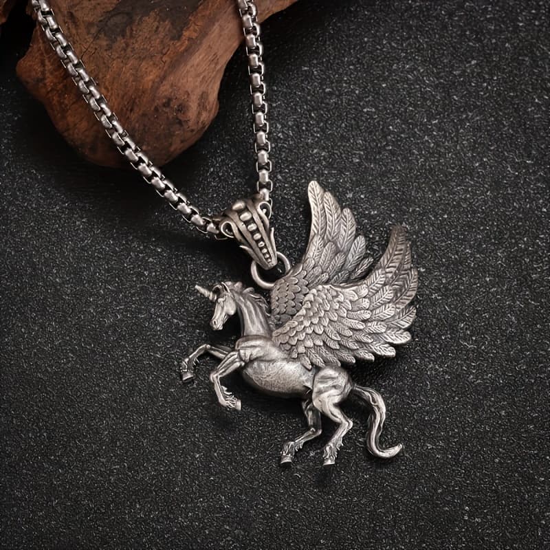 TEMU 1pc Retro Classic Unicorn Pendant Necklace For Women Fashion Charm Trendy Party Jewelry Gift