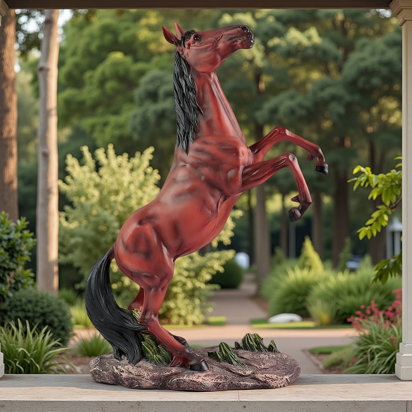 TEMU 20-inch Horse Sculpture Ornament: Perfect For Indoor Tabletop Decor In Living Rooms And Studies, As Well As Outdoor Garden/lawn Decoration. An Ideal Gift For Father's Day And Day