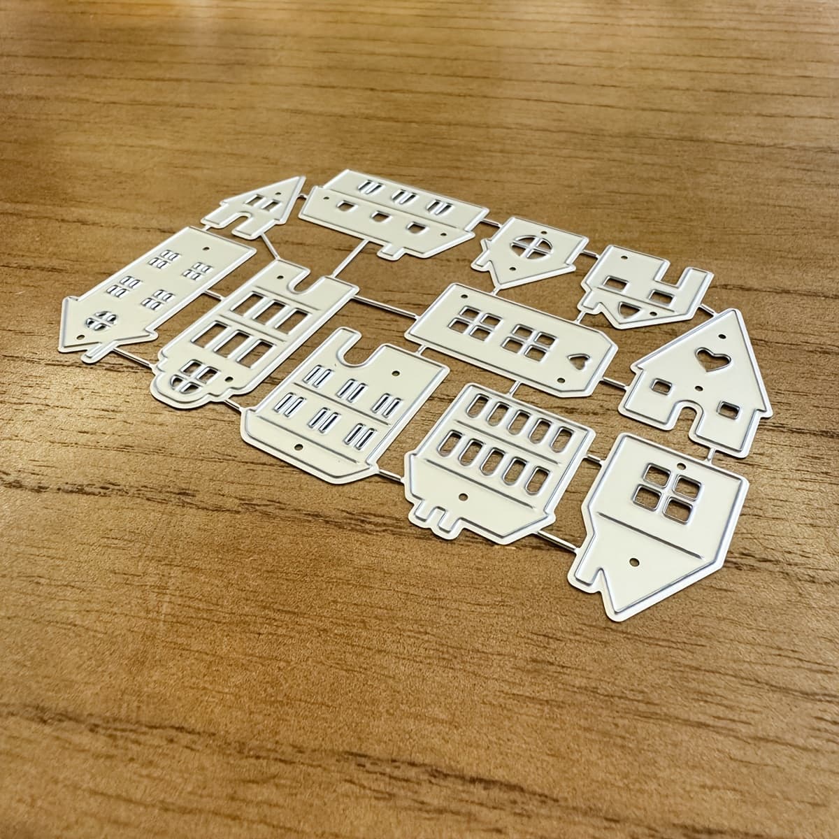 TEMU Original Lovely Houses Metal Cutting Dies Scrapbooking Album Greeting Cards Home Decoration Holiday Handle Hand Made