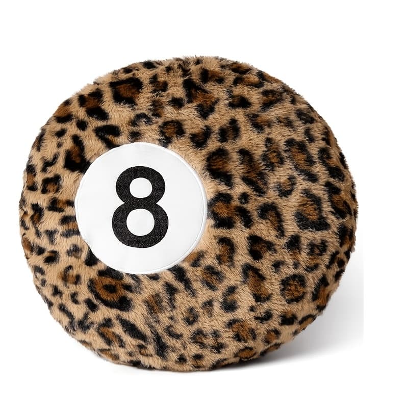 TEMU 8 Ball Throw Pillow, 14" Leopard Ball Pillow Round Plush Decorative Cushion, Soft Trendy Throw Pillow For Bedroom & Living Room, Modern Aesthetic Home Decor