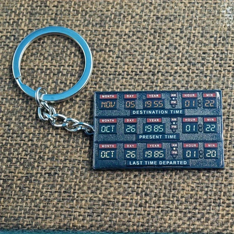 TEMU A Keychain Featuring A Movie Theme With A Time Circuit Board, A Display, And A Keyring For Car Keys Or Hotel Room Keys, Perfect As A Gift For