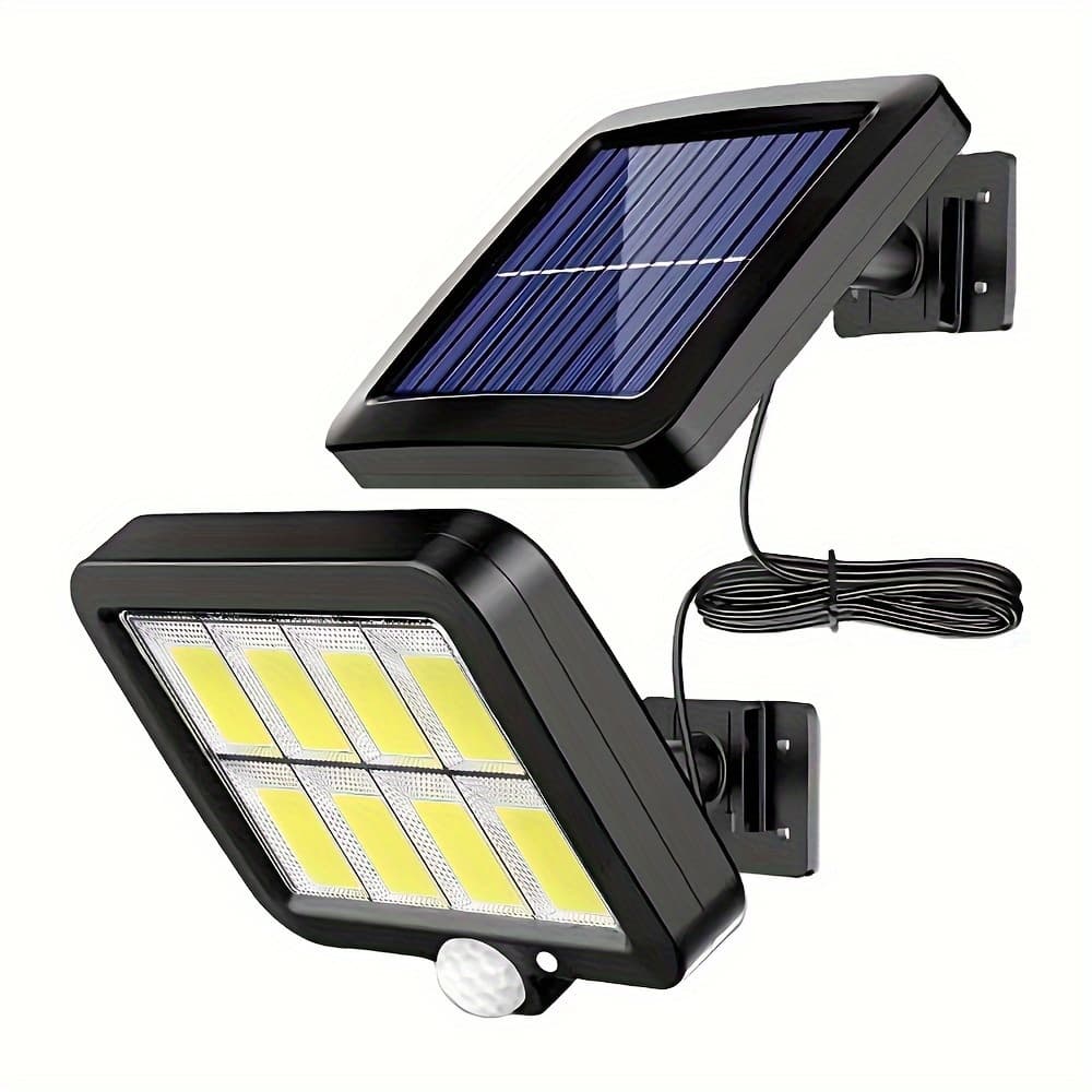 TEMU 160 Led Solar Motion Detector Security Floodlight Wall Lamp For Garage And Garden With Solar Panel