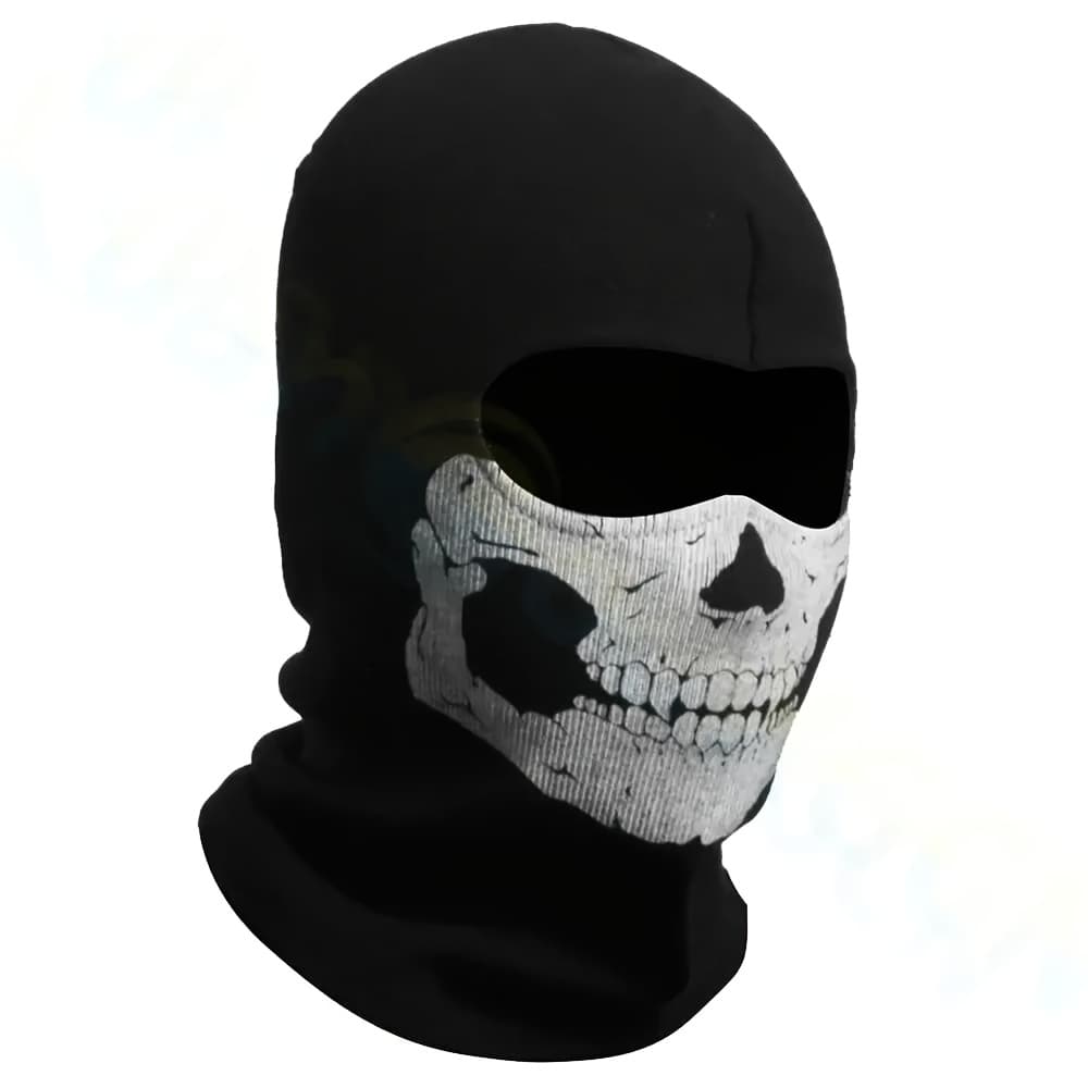 TEMU Bicycle Balaclava Full Face Mask Skull Print Motorcycle Full Face Mask Windproof Skiing Head Neck Warmer Bicycle Liner