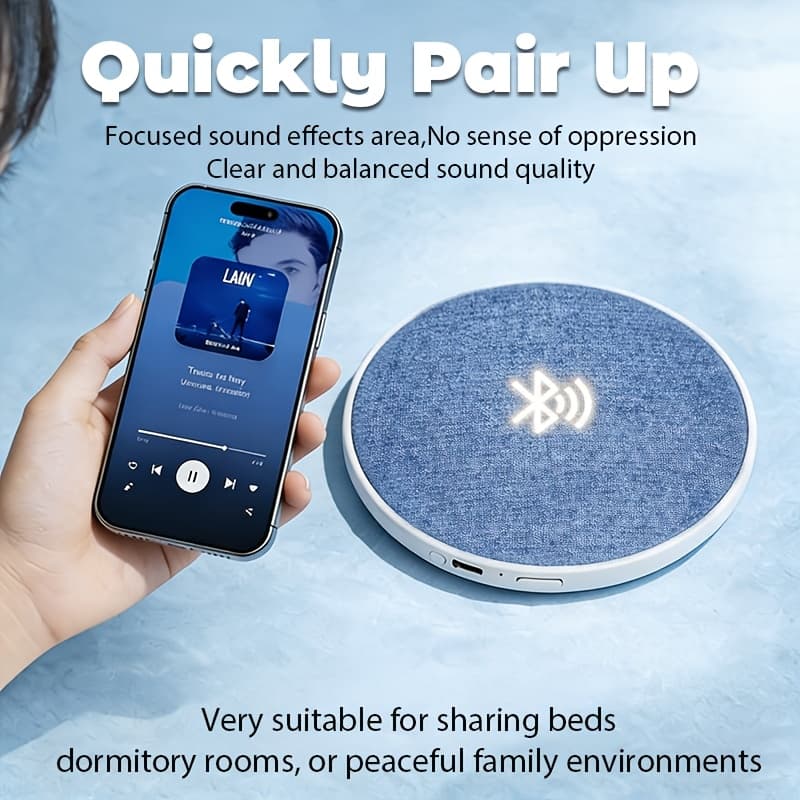 TEMU Sleep Headphones Pillow Speaker, Bone Conduction Under Pillow Wireless Speaker, White Noise Machine With Stereo, Tf Card, Auto Shut-off Timer, Ultra-thin 11mm