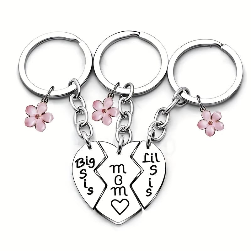 TEMU 3pcs Mother Daughter Key Chain, Mom Sister Love Pendant, For Family