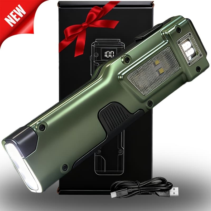 TEMU For Gifting! Of Rechargeable Edc Flat Flashlights For Men, Extremely Bright Led Torch. This Powerful Light Features Uv, Sos, And 8 Glowing , With A 2000mah Battery, A Durable Aluminum Frame