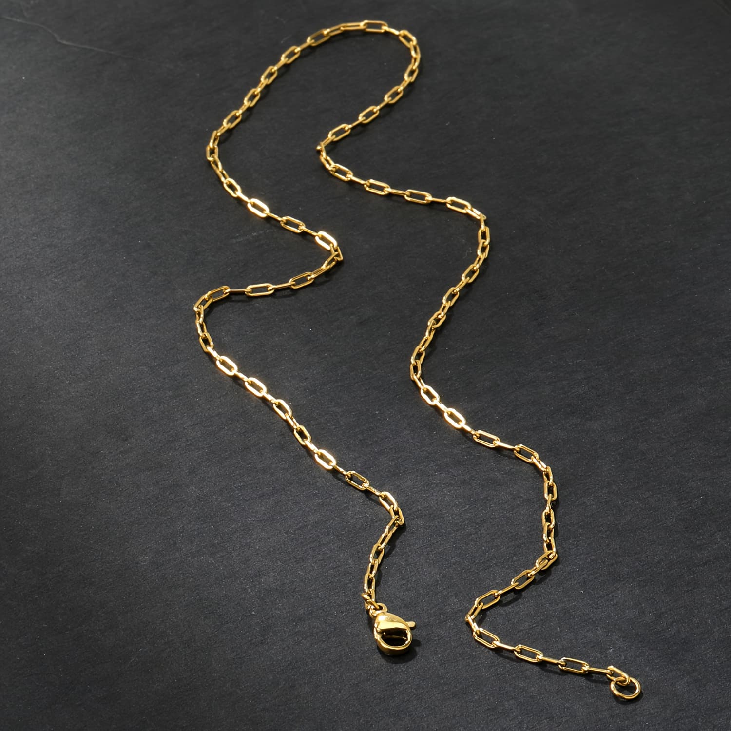 TEMU Steel 316l Stainless Steel 18k Gold Plated Necklace Compatible For - Vintage Retro Straight Chain, Tarnish-resistant Gift For Christmas, Daily Wear & Parties () - 316l Steel 18k Gold Plating