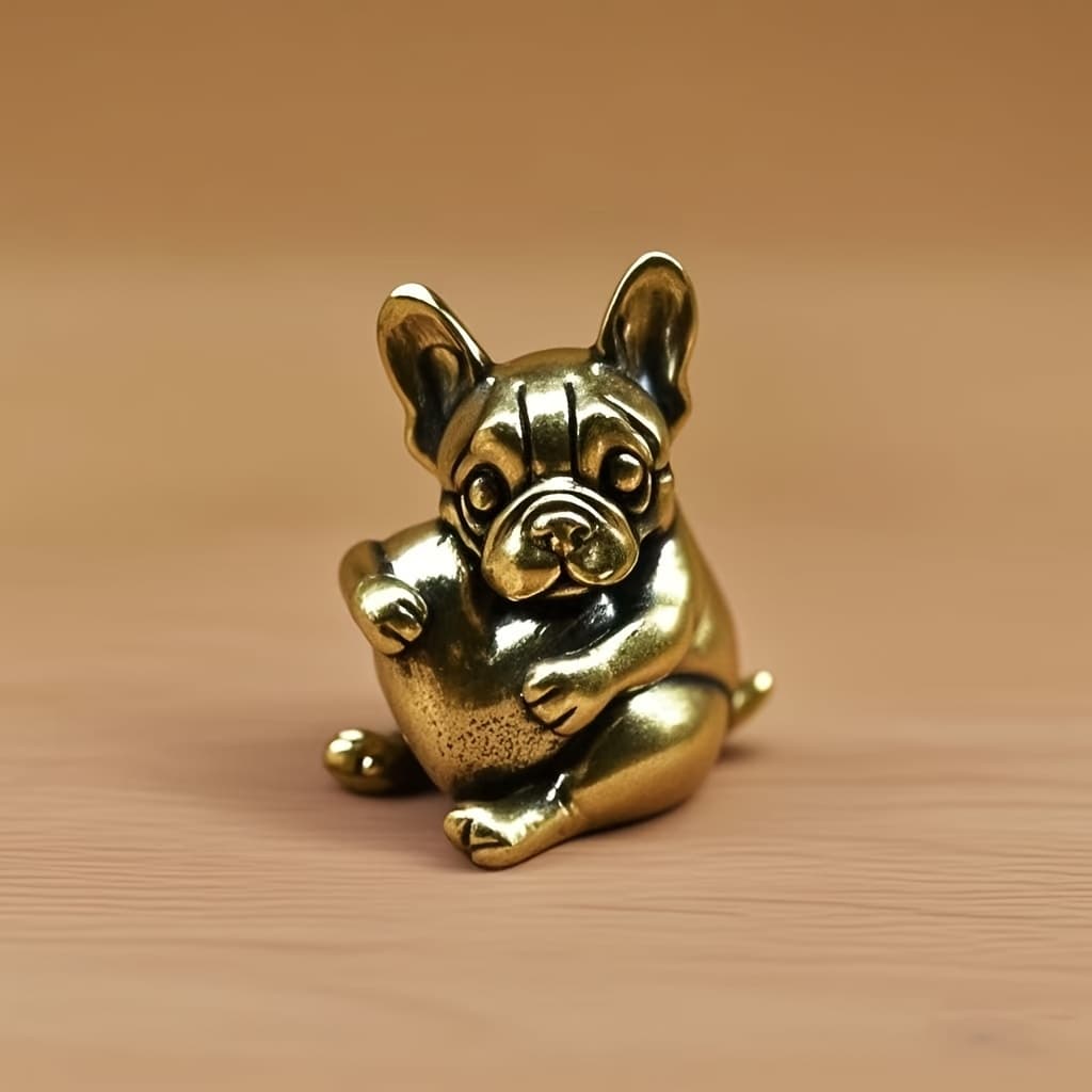 TEMU A Retro Cute Brass Dog Heart Small Statue Ornament Sculpture Retro Style Desktop Small Decoration Home Additions Creative Gift Artistic Decoration Birthday Gift For And Couples