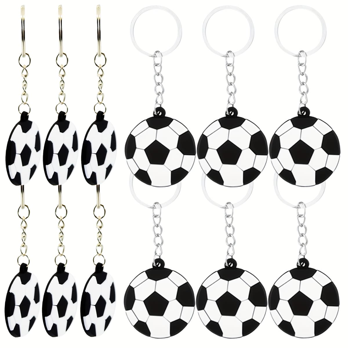 TEMU 2d Flat, Gift For Her/him 12 Pvc Soft Football Keychains, 2d Football Keychains, Keyring Packs, Suitable For Filling Football Themed Party Gift Bags, Birthday Gifts, Backpack Pendants