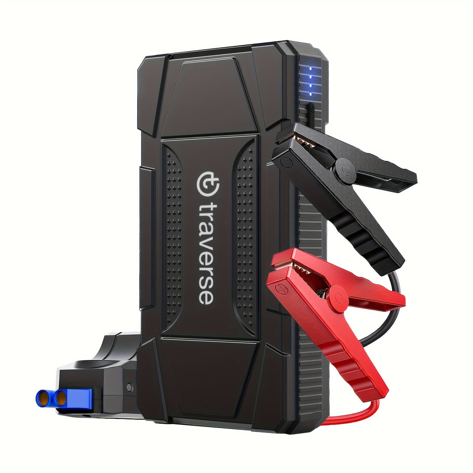 TEMU 12v Portable Car Jump Starter 1000a Battery Jumper Starter Jump Box For Car Battery, For Gas & Cars With Usb Charge Ports & Led Flashlight, 6400mah Power Bank