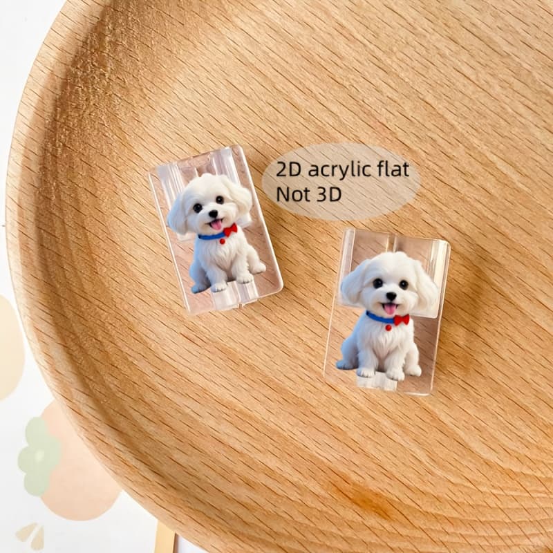 TEMU Cute White Puppy Data Cable Protector Durable Anti-break Design Type-c/lightning Universal Charging Cable Decoration