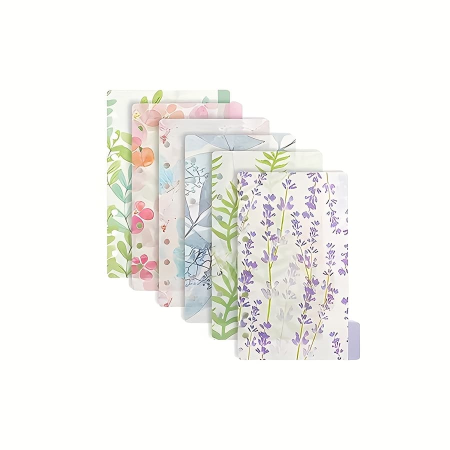 TEMU 6pcs A6 A5 A4 Binder , Durable Polypropylene Planner Dividers With Designs For Organizing Notes And Documents