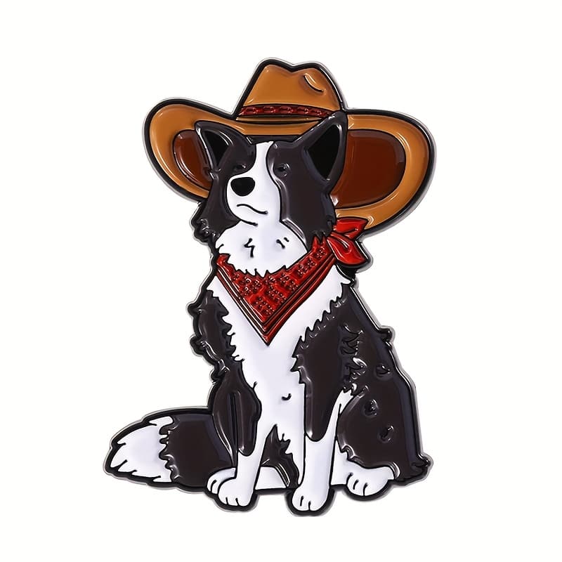 TEMU 1pc Animal Dogs Wearing Denim Hats Are Fashionable Pet Metal Badges, Enamel Pins, Alloy Drip Oil Brooches, Clothes, Backpacks, Decorations, And Ideal For Gifts