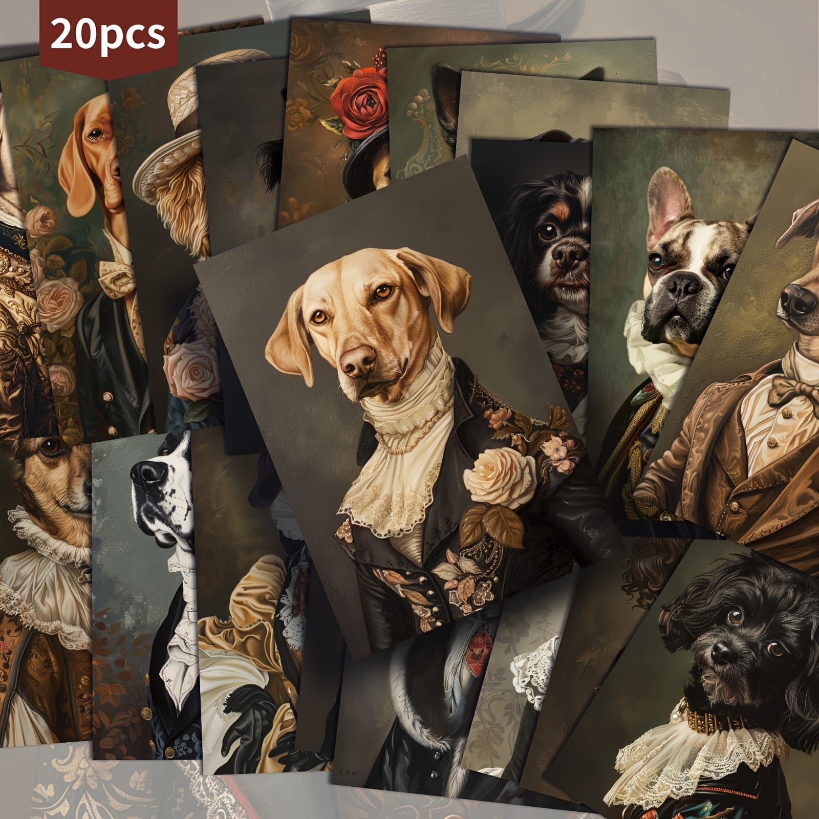 TEMU 20-pack Vintage Victorian Paper Postcards - 4x6 Inches Junk Journal Paper, Classic Pinup Illustrations, Collectible Decorative Painting Cards For Scrapbooking & Crafting