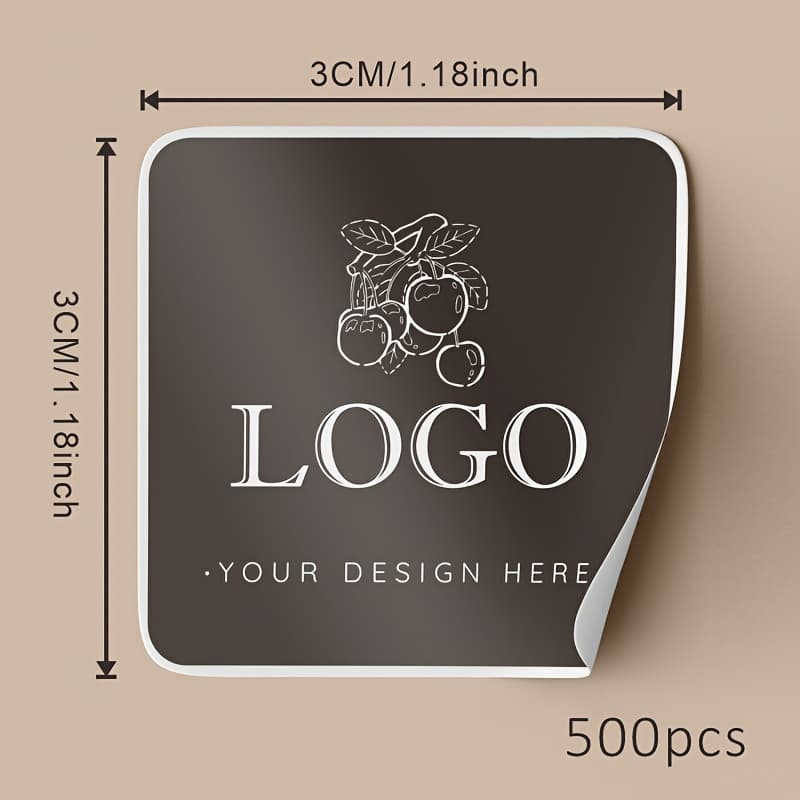TEMU 500pcs Custom Sticker Labels, Round Adhesive Stickers With Your Own Text , For Business Logos, Weddings, And Packaging