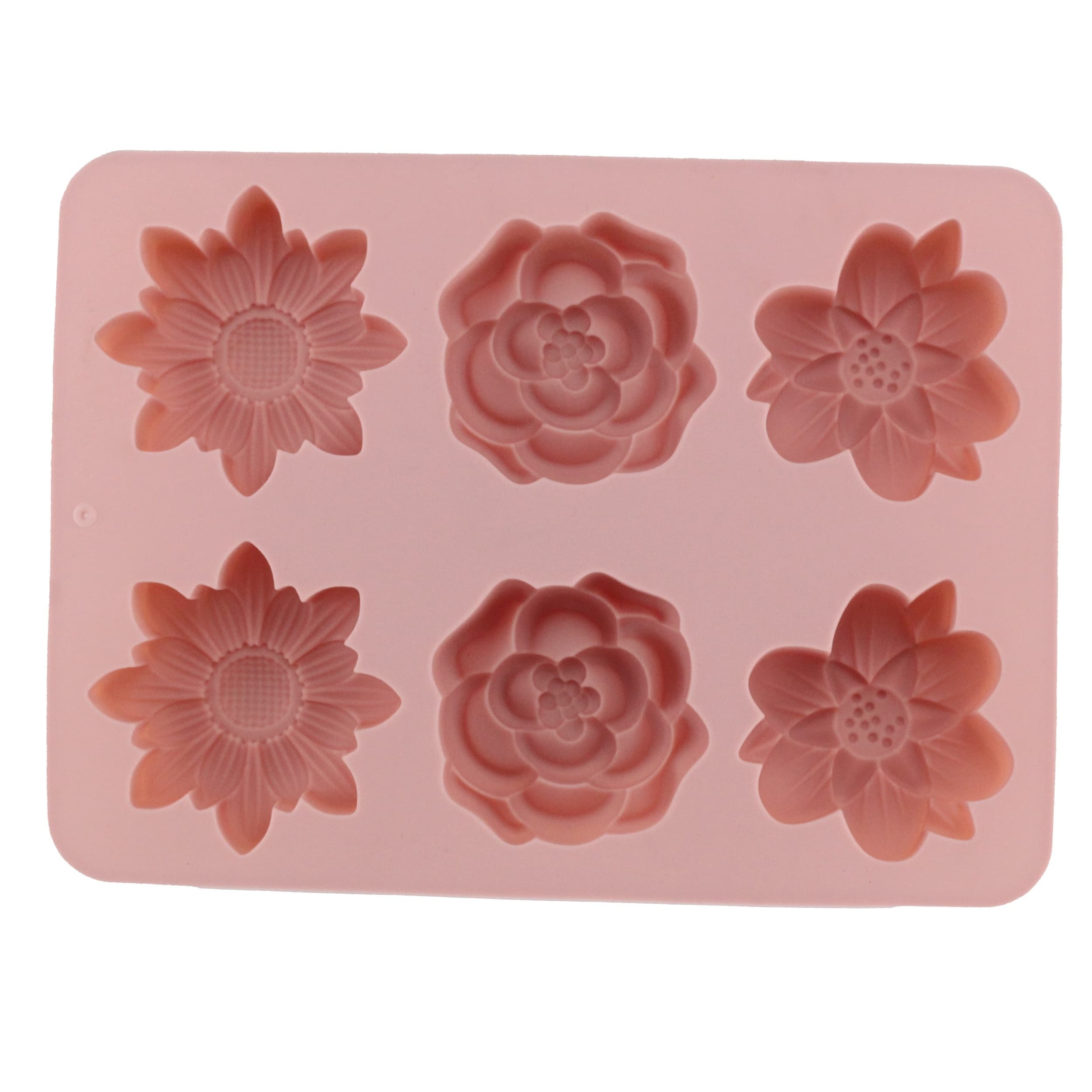 TEMU 6-hole Flower-shaped Silicone Cake Molds - Durable, Easy-to-clean Baking Molds For Cakes, , Pastries, And Soap Making - Perfect For Birthdays, Weddings