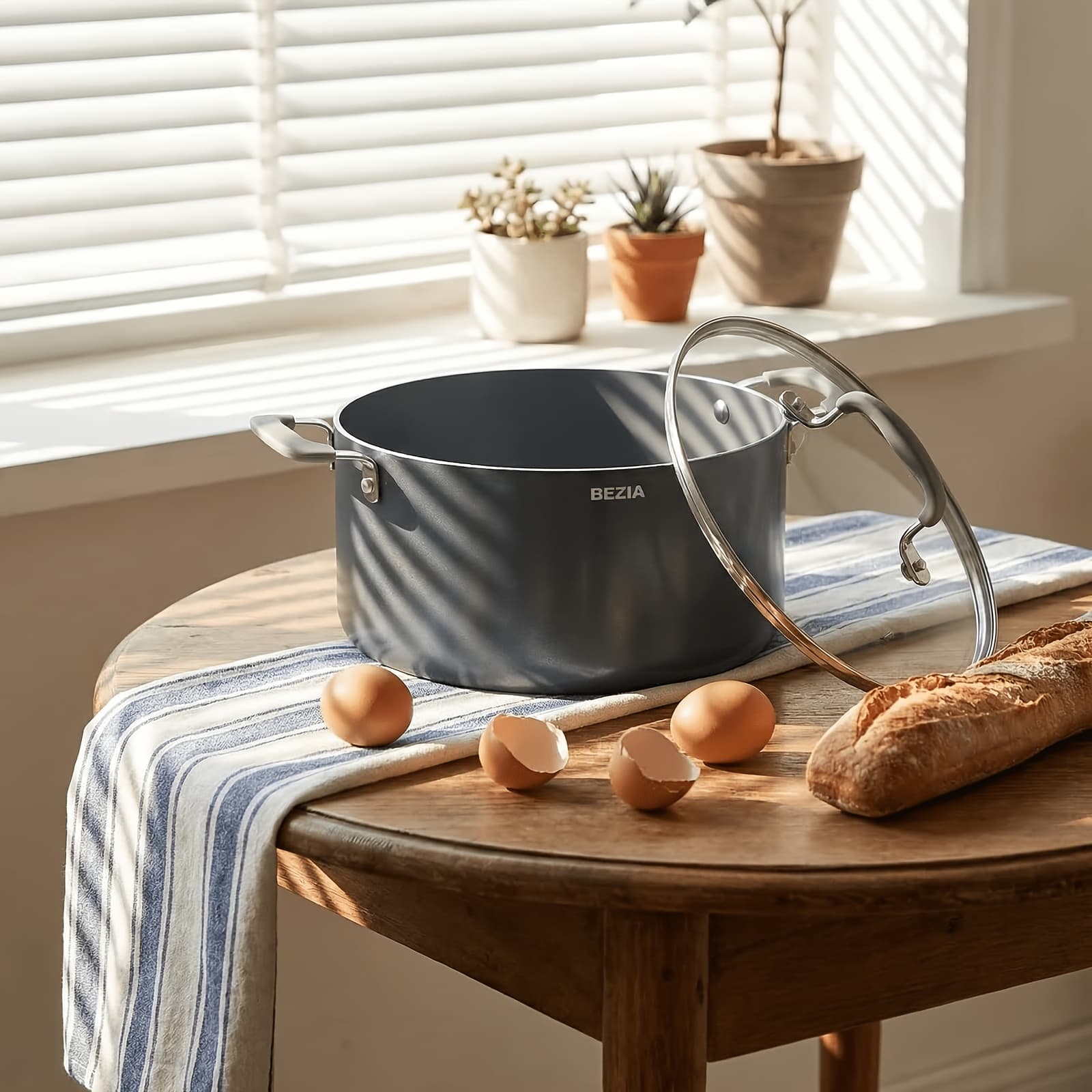 TEMU 8 Quart Pot With Lid, Nonstick With Lid, Induction Ready, Large Cooking Pot With Silicone Handle, Compatible With All Cooktops, Dishwasher Safe