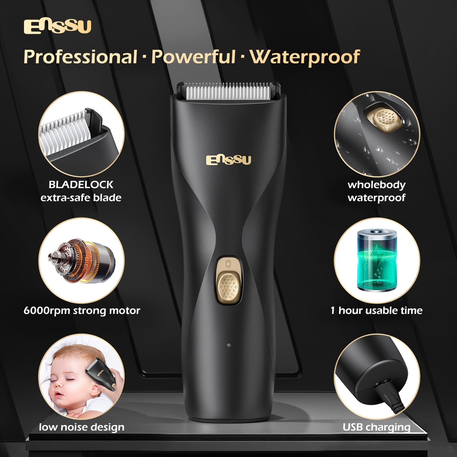 TEMU Men's Body Hair Trimmer With Professional Features, Design, And Interchangeable , Ideal For Grooming The Groin And Body Hair. This Electric Shaver Comes With Replaceable Ceramic