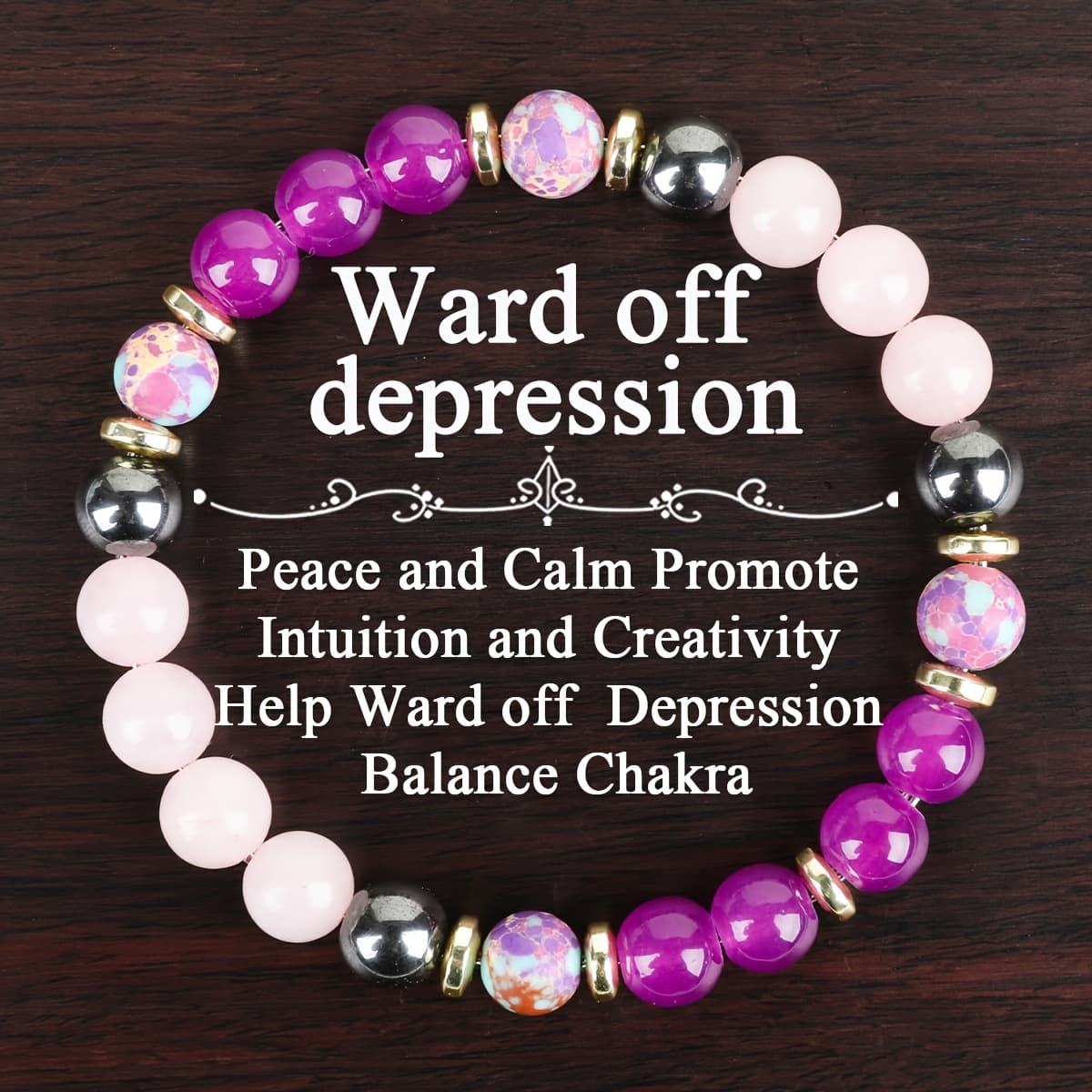 TEMU 1 Stylish Boho-inspired Bracelet, Made , Featuring Unisex Beaded Gemstones. It Symbolizes Peace And , Is Stackable, And Has An . An Ideal Gift For Valentine's Day For Mothers, Women, , ,