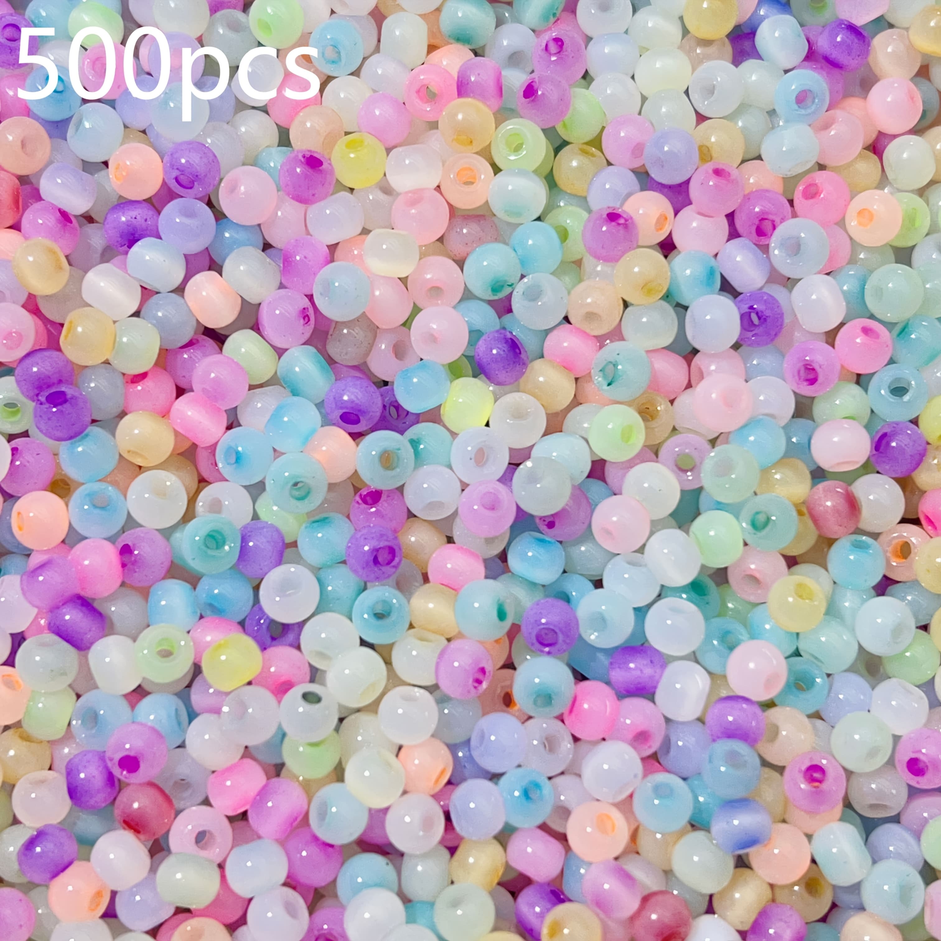 TEMU 2d Flat - 500pcs High-quality 4mm Mixed Colored Glass Seed Beads, Flat Round Beads, Used For Handmade Bead Bracelets, Necklaces, Earrings, Jewelry Making Additions