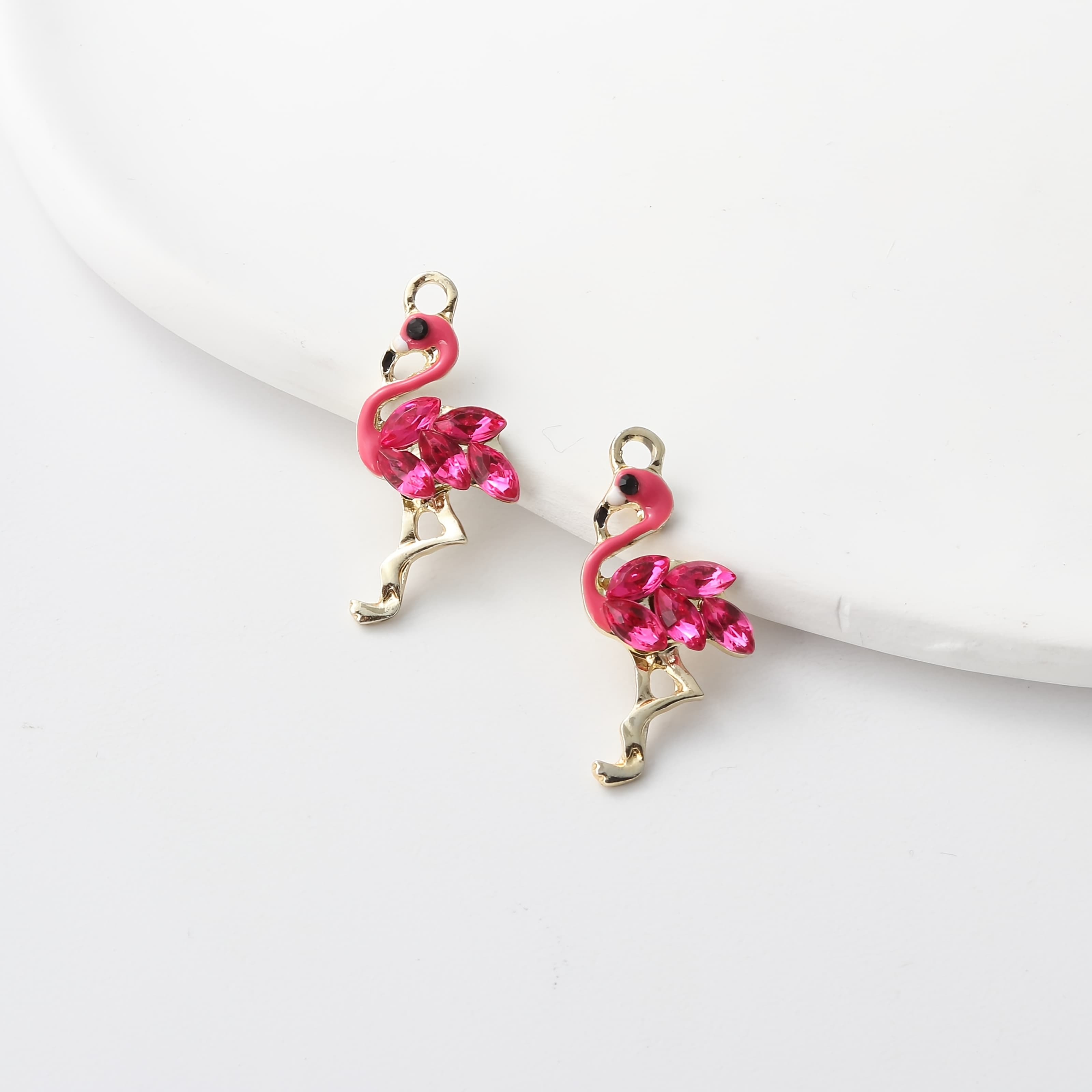 TEMU 16x29mm Cute Flamingo Ornament Bird Pendant For Necklace Keychain Handmade