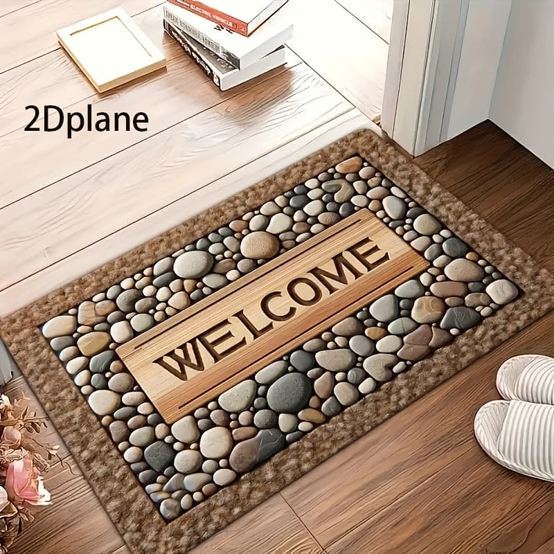 TEMU 1pc 2d Plain Outdoor Coffee-colored Welcome Mat, Entrance Doormat, Suitable For , Bedrooms, Kitchens, And Bathroom Doorways, Multi-area Decorative Floor Mat
