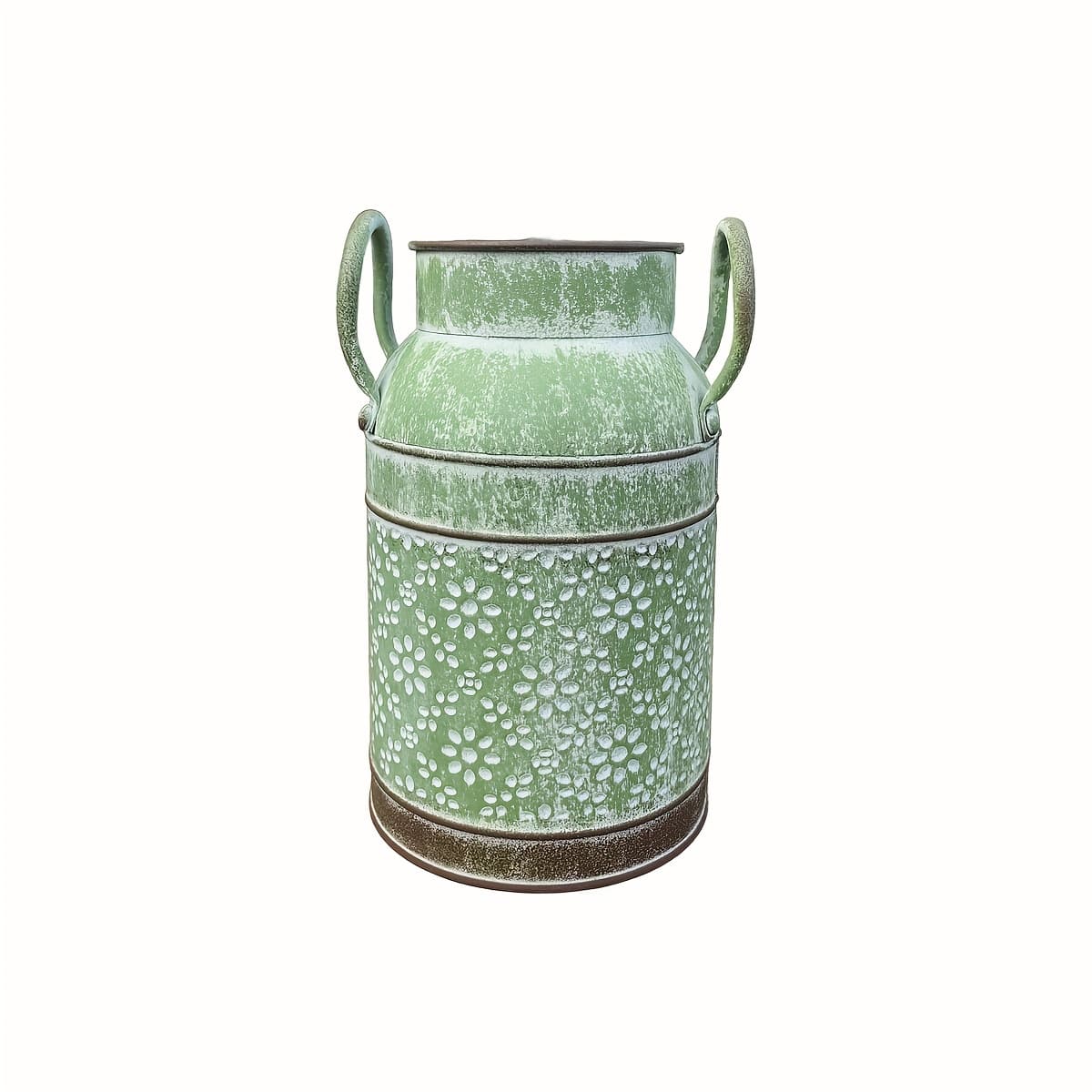 TEMU Wash Iron Pattern Decorative Round Dried Flower Vase Home Decor Flower Vase Garden Ornament