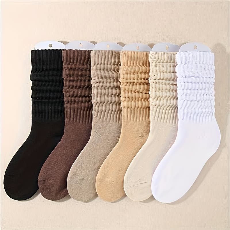 TEMU 6 Pairs Women's Thermal Winter Socks - Soft Warm Pile Calf & Long Tube Leg Warmers, - Machine Washable Sock For Casual Wear,, - Cozy ()