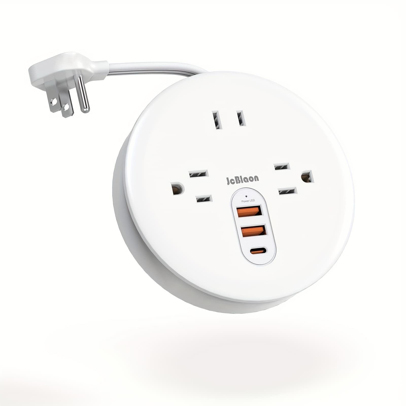 TEMU Retractable Strip, 4 Ft Ultra Thin Flat Plug Extension Cord With 3 Outlets 3 Usb Ports (1 Usb C), Charging Station For Dorm Office, No Protector For Essentials