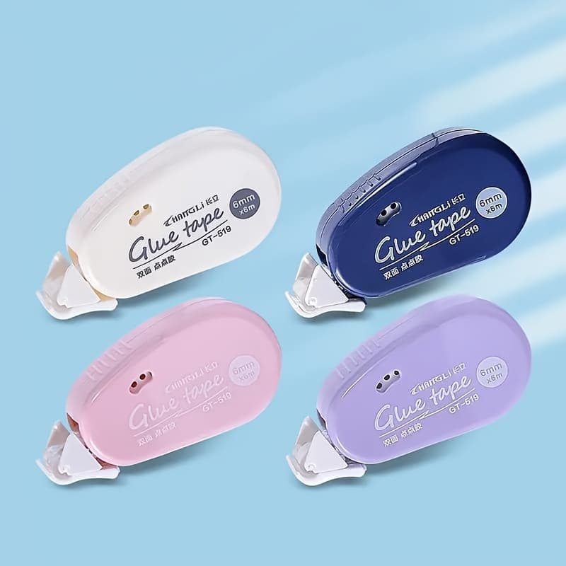 TEMU 2/4pcs Random Color Double-sided Adhesive Tape, Acid-free And Archive Safe, Permanent Tape Roll, Tape Dispenser For Crafts And Scrapbooking (0.23 157 In)