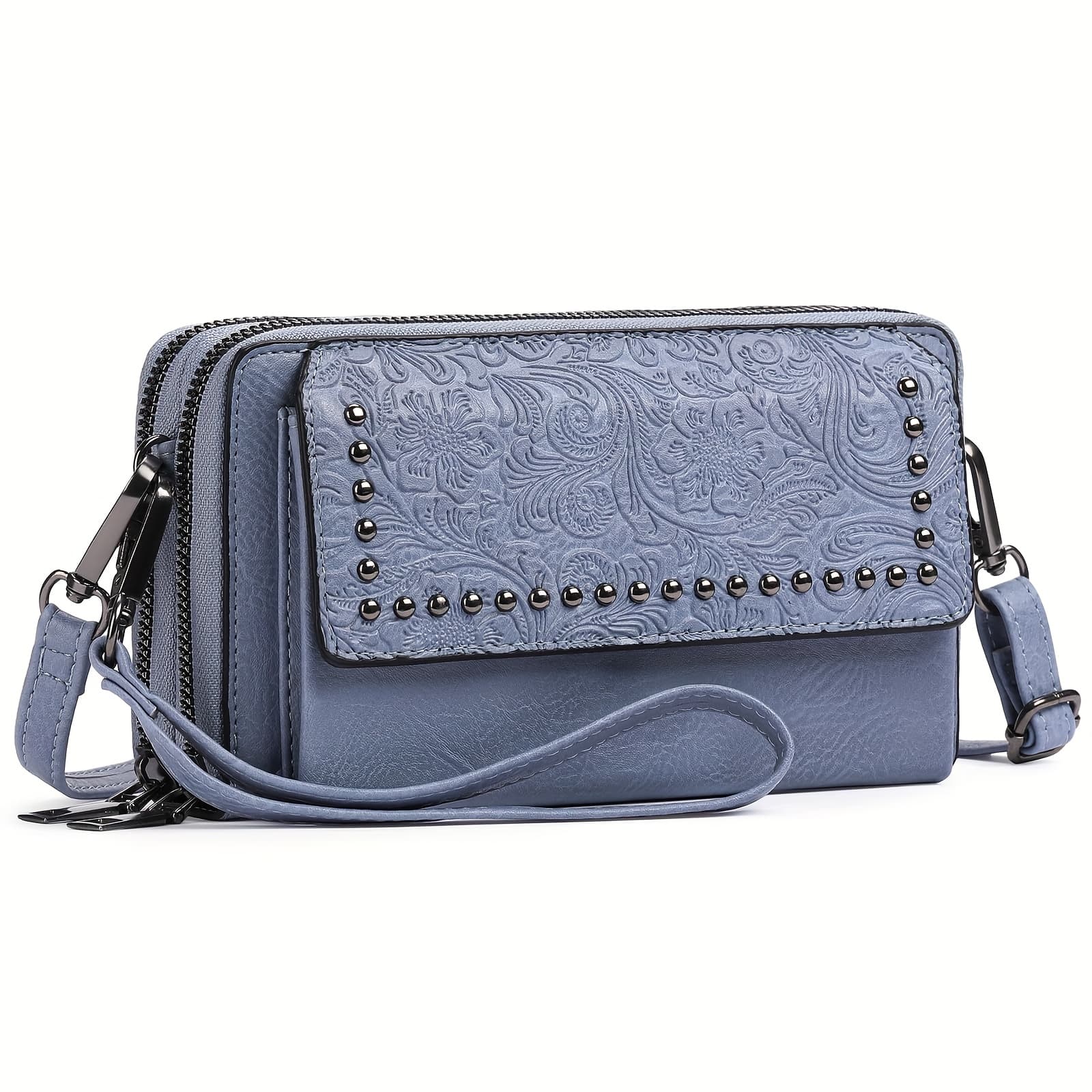 TEMU Phone Strap Crossbody Bag For Women, Small Genuine Leather Purse With 15 Card Slots & Rfid Blocking, Wristlet Wallet For Summer Travel, Shoulder Bag For Daily Use