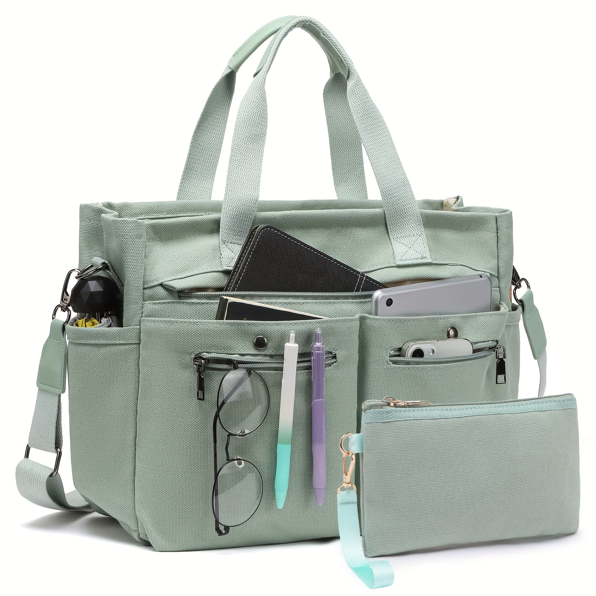 TEMU 2pcs Set Of Women' Handbags - Multi-functional Laptop Work Bag, Crossbody Shoulder Bag, Casual And Fashionable Hobo Bag, Suitable For Travel, Fitness And Daily Use