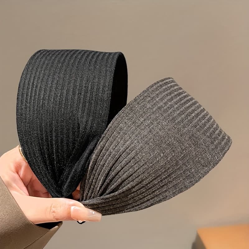 TEMU 2pcs Retro High-quality Hairband Set, Simple And Versatile Wide-brimmed Sports-inspired Headbands For Women