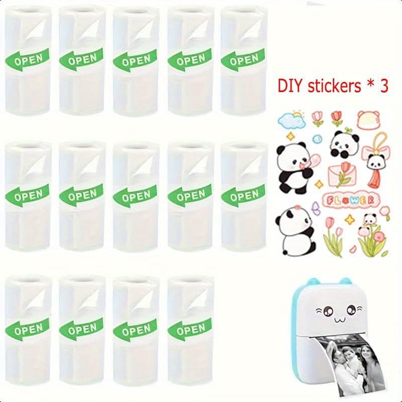 TEMU 14/9/4 Rolls Of Paper Self Adhesive Thermal Paper, Mini Printer Paper, Thermal Printer Can Print Pocket Printer Can Print Sticker Paper