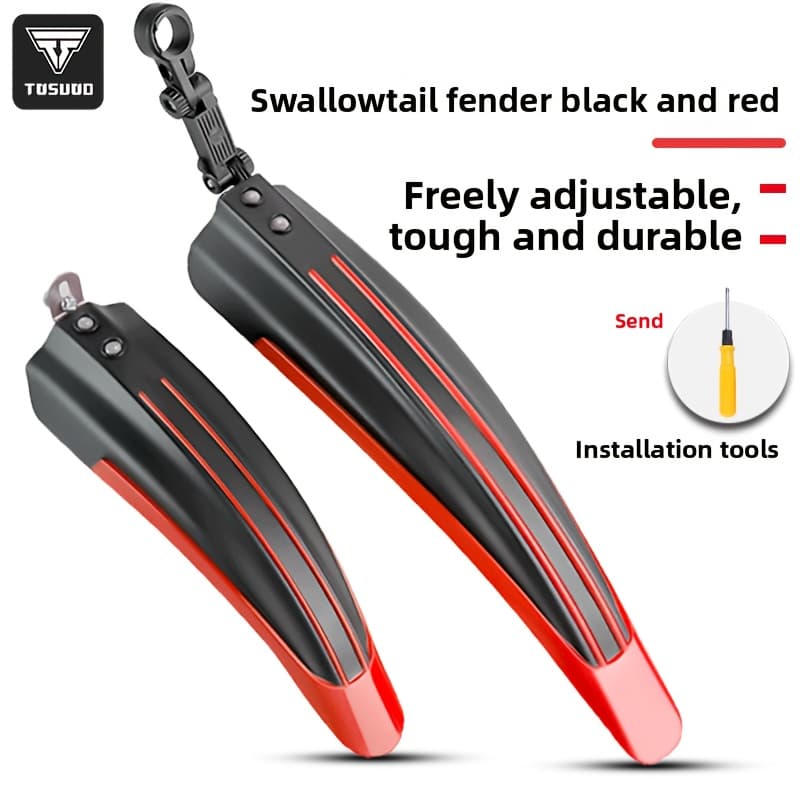TEMU Bike Fender For Mountain/road - Heavy-duty Black/-fitting Mud | Quick Installation, Shatterproof Design, Compatible With 26"/27"/28"/29"/32"/36"/40" Tires - Durable Access