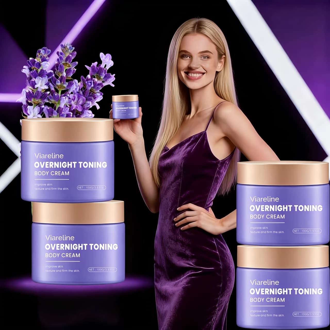 TEMU 4pcs Overnight Toning Whip, Body Shaping And Moisturizing Cream - With Glycerin And Collagen, Moisturizing And Nourishing, Body Firming Whip That Works , For All Types Perfect Gift, 3.53oz/