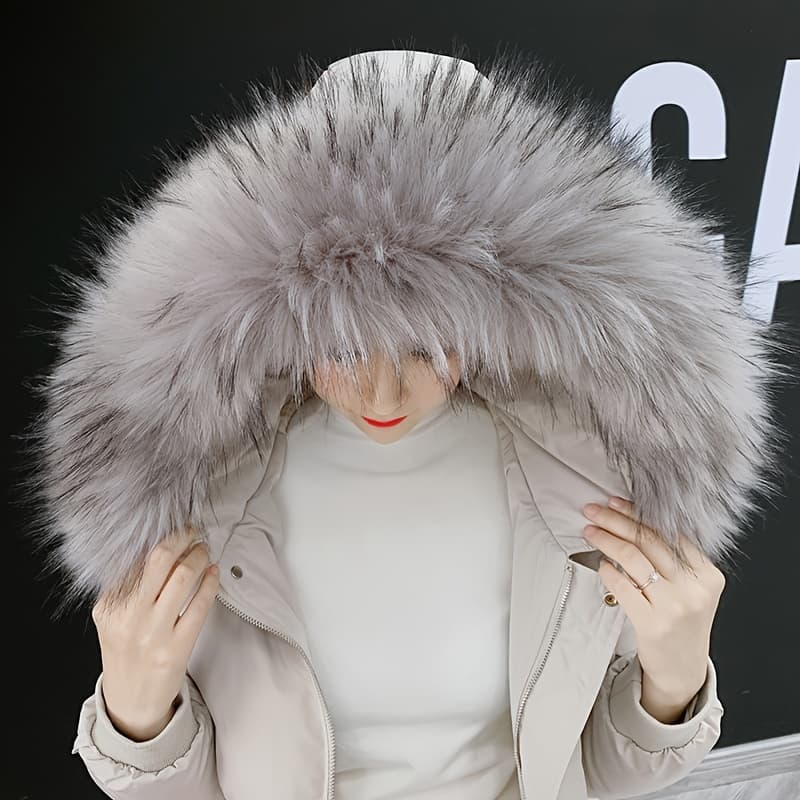 TEMU Faux Collar Scarf - Soft, Stretchy & Warm Hood Collar Shawl Stole Neck Warmer For Autumn/winter Coat Jacket Parka