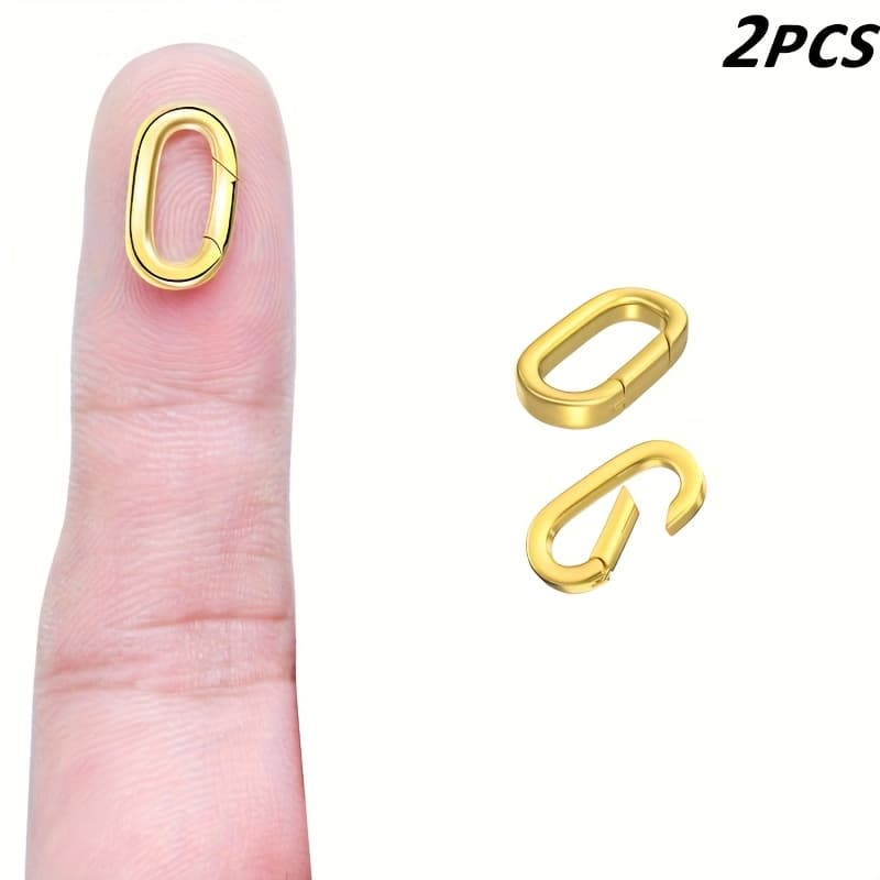 TEMU 2pack Carabiner Clip Pendant Clasp For Jewelry Making, Necklace Clasp And Closures, Jewelry Carabiner Charm Connector For Women