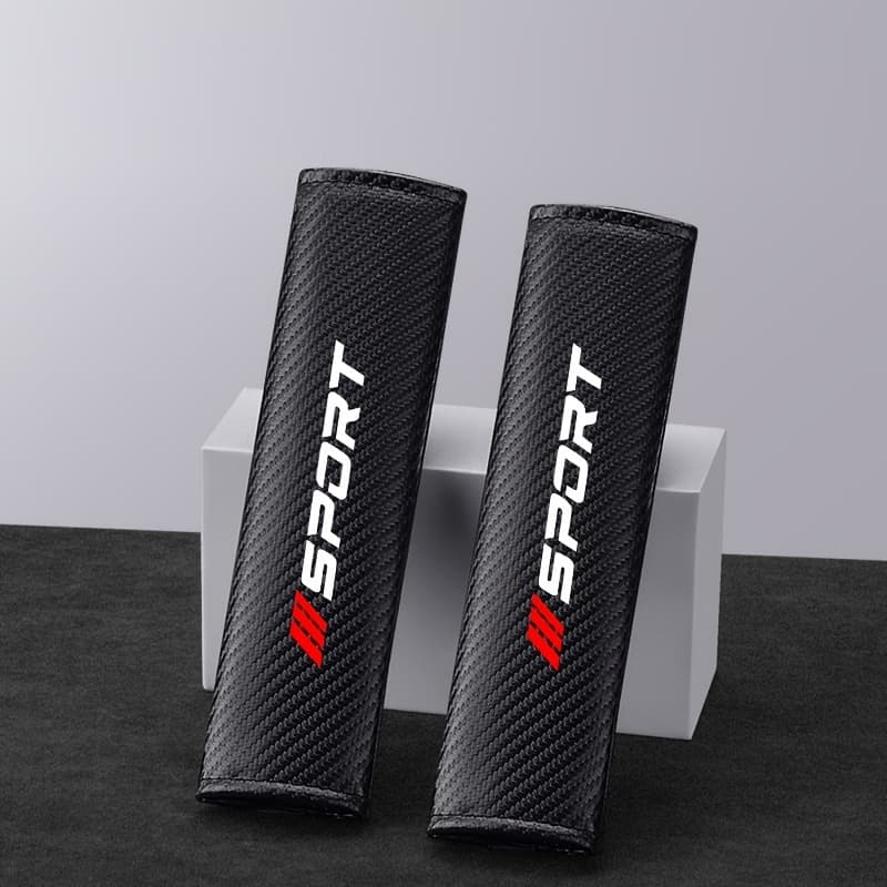TEMU 2 Carbon Fiber Texture Car Seat Belt Shoulder Pad Covers - Stylish , Universal Car Seat Belt Shoulder Pads For All , , Comfortable