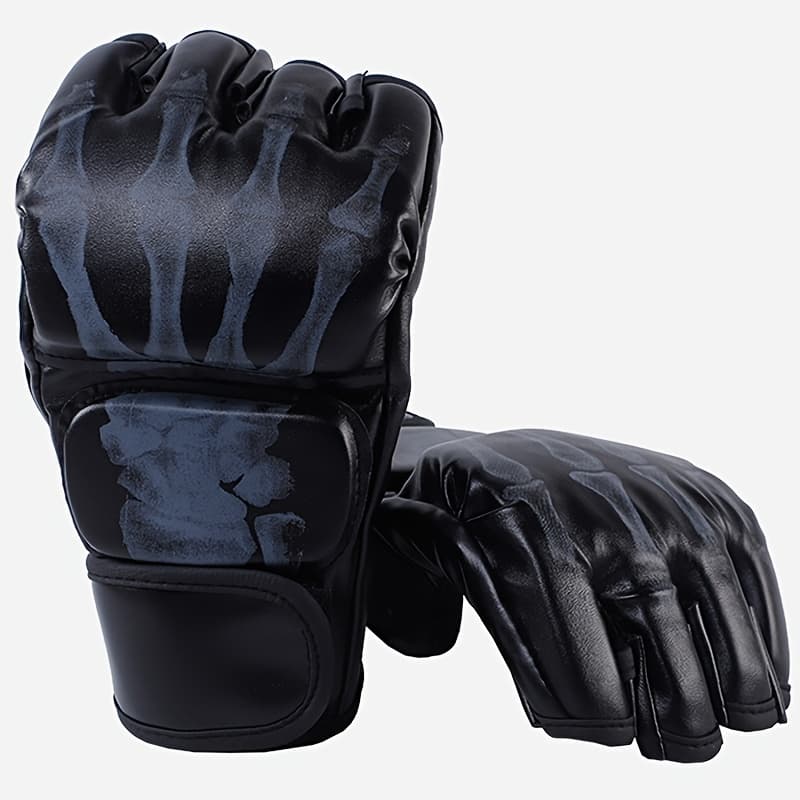 TEMU 1 Pair Boxing Gloves Fitness Gloves With Pull-on Closure For Boxing, Durable Gloves - White/black Color Options