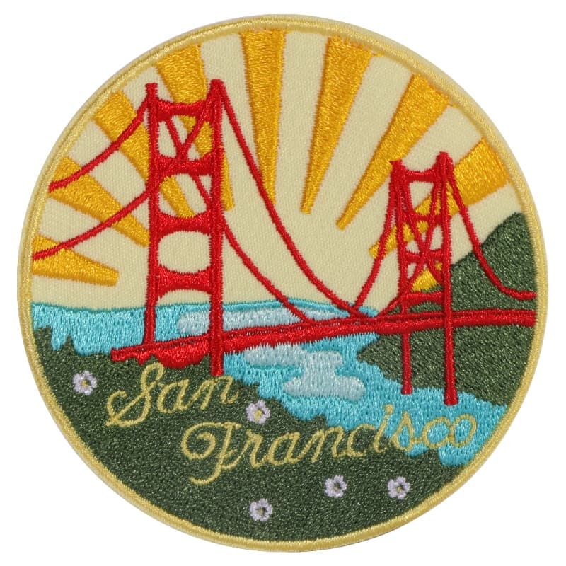 TEMU A Patch Featuring An Embroidered Beautiful Landscape Of San Francisco, Suitable For Clothing Additions With Hot Melt Adhesive
