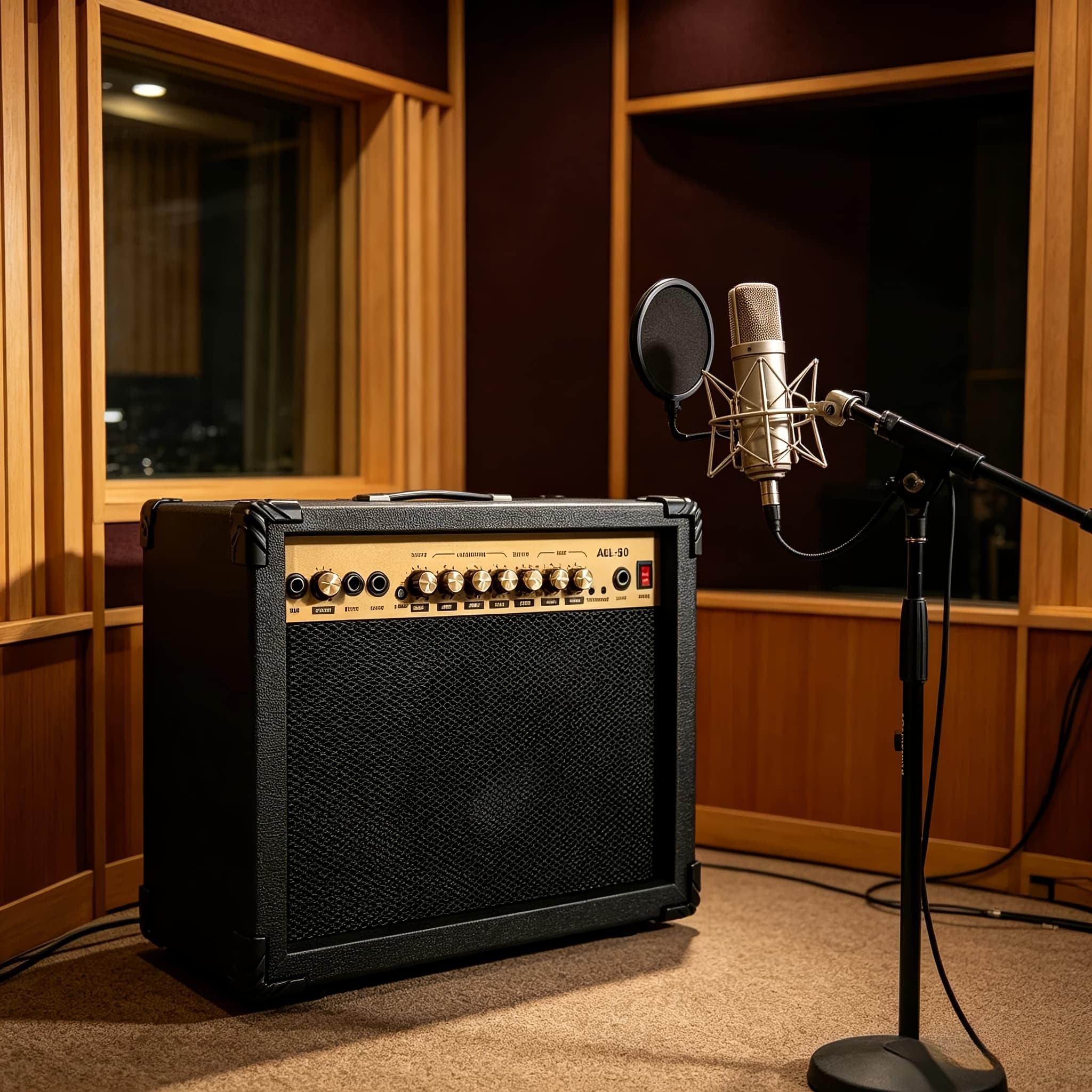 TEMU 50w Guitar Combo Amplifier With 8.5" Speaker, Active/passive , Delay & , Headphone & Mic/ For Studio/stage Recording, Metal Exterior, Perfect