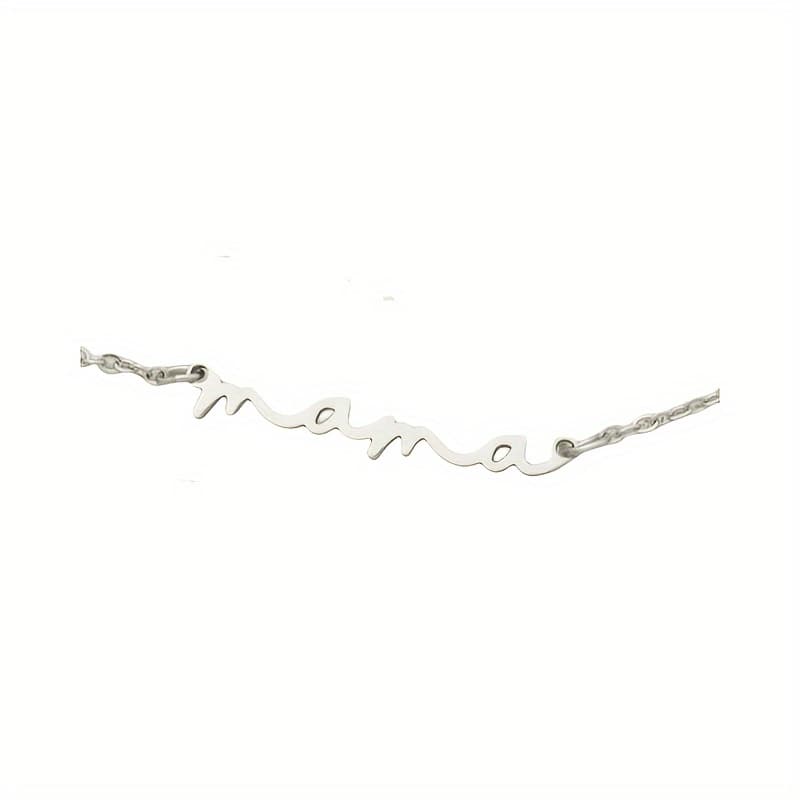 TEMU Fashion Mini Mom Necklace With English Letter "mama" Collarbone Chain, Gift, Birthday Gift