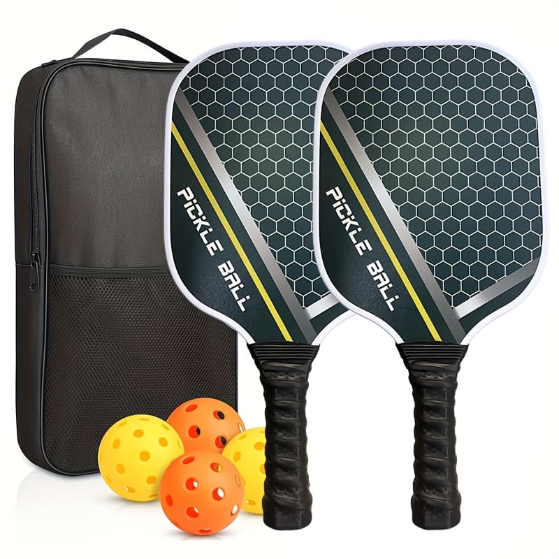 TEMU Premium Graphite Carbon Pickleball Paddle Set With Honeycomb Core - Durable, Lightweight & Perfect For All Skill Levels