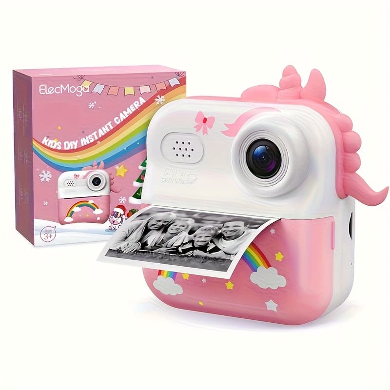 TEMU Instant Photo Camera For Kids, Kids Camera, 1080p Hd Dual Cameras, 1500mah High-capacity Battery, Includes 32gb Card And Photo Paper, The Perfect Birthday Gift For Boys And Girls Aged 3-12