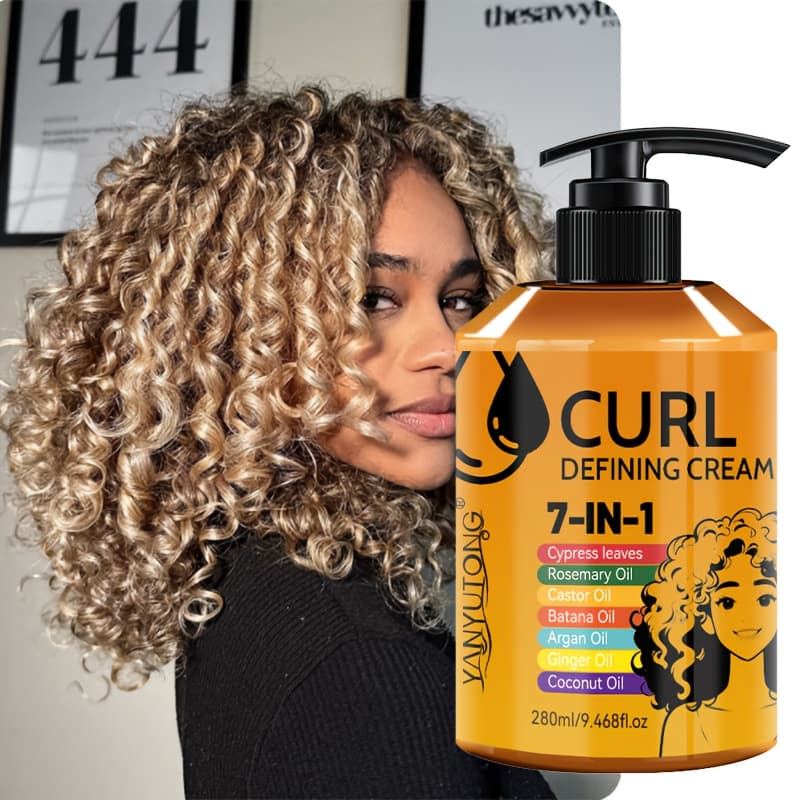 TEMU 7-in-1 Styling Cream For Adults With Curly Hair Formula, Provides Long-lasting Hold And Flexibility, Ideal For Wavy And Curly Hair Types, | Stylish | Non-sticky Formula
