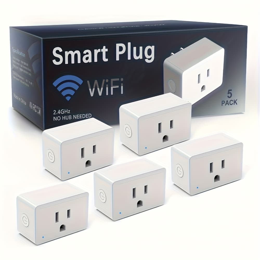 TEMU 2/5 Packs Wifi - 15a With Timer And Group Control. Control, , Google Home And - Compatible