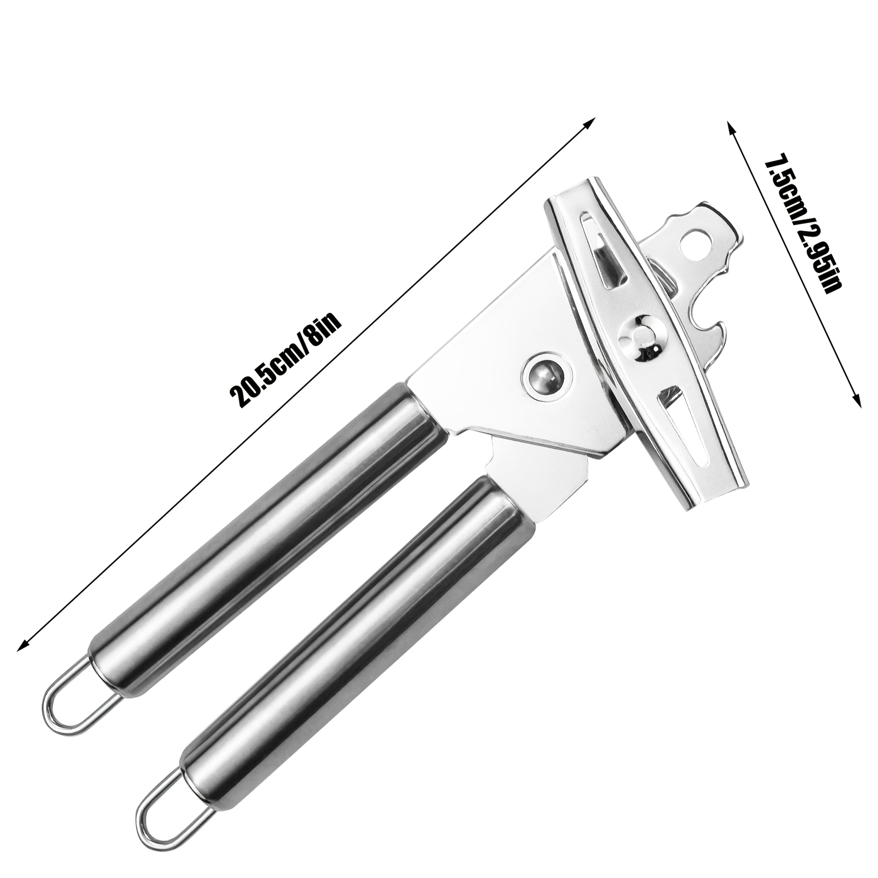 TEMU 1pc Heavy-duty Stainless Steel Can/jar Opener & With Sharp Blade - Can Opening, Camping, Emergency - Heavy Cans, Jars, Vials, Test Tubes - Durable & Easy-to-